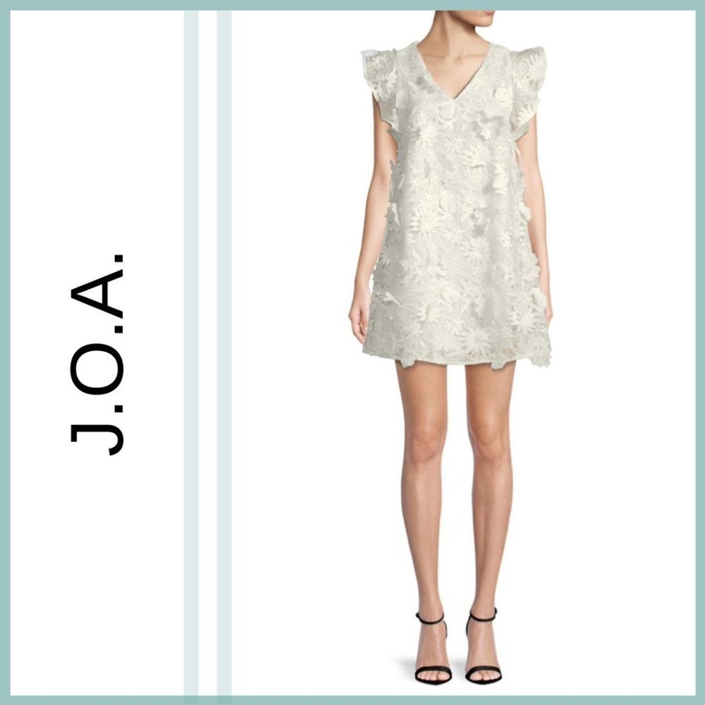 J.O.A. Floral Appliqué Mini Dress NWT